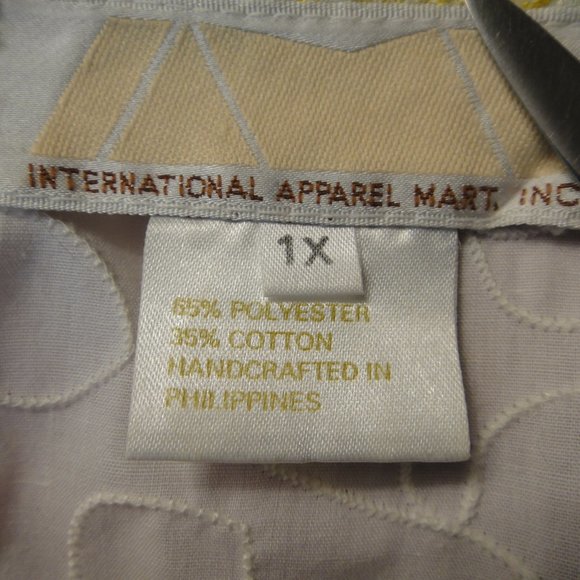 International Apparel Mart Floral Jacket Beach Cover Up White 1X - Picture 11 of 14